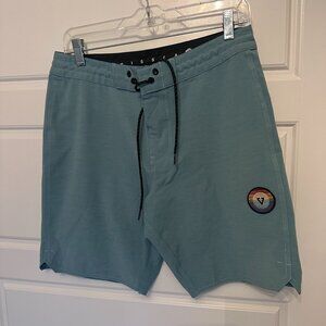Vissla Board Shorts Mens 30‎ Teal Blue Quick Dry Stretch Swim Trunks Surf Beach